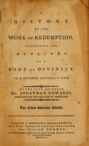 Cover of: A History of the work of redemption by Jonathan Edwards