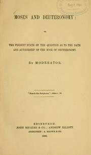 Cover of: Moses and Deuteronomy by by Moderator.