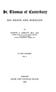 Cover of: St. Thomas of Canterbury by Edwin Abbott Abbott, Edwin Abbott Abbott