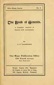 Cover of: The Book of Genesis: a complete analysis of Genesis with annotations.