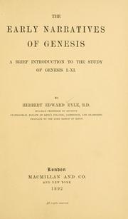 Cover of: The early narratives of Genesis: a brief introduction to the study of Genesis I.-XI.