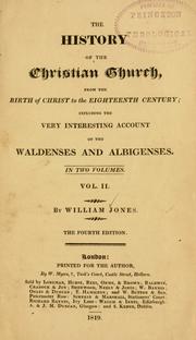 Cover of: The history of the Christian church by Jones, William