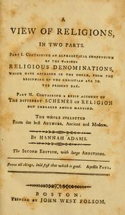 Cover of: A View of religions ... by Hannah Adams