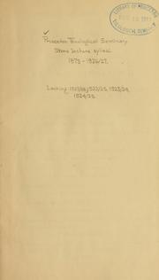 Cover of: Syllabus of the lectures on the L.P. Stone foundation ..