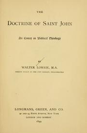 Cover of: The doctrine of Saint John: an essay in biblical theology