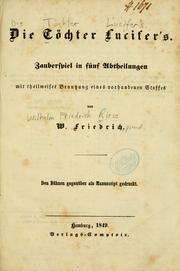 Cover of: Die Töchter Lucifer's by W. Friedrich