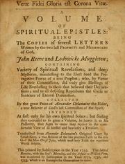 Cover of: Verae fidei gloria est corona vitae, a volume of spiritual epistles by John Reeve