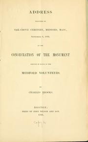 Cover of: Address delivered in Oak-Grove cemetery, Medford, Mass., September 6, 1866.