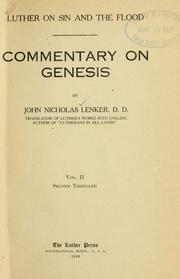 Cover of: Commentary on Genesis by Martin Luther