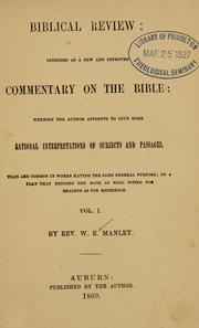 Cover of: Biblical review | W. E. Manley