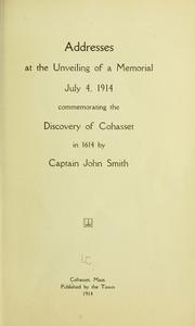 Cover of: Addresses at the unveiling of a memorial