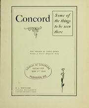 Cover of: Concord: some of the things to be seen there ...