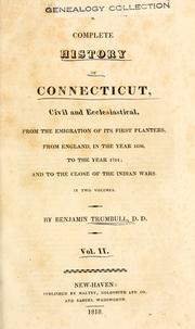 Cover of: A complete history of Connecticut by Benjamin Trumbull