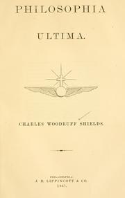 Cover of: Philosophia ultima.