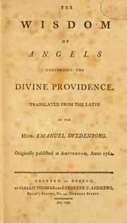 Cover of: The Wisdom of angels concerning the divine providence by Emanuel Swedenborg