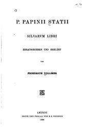 Cover of: Silvarvm libri