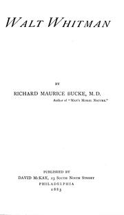 Cover of: Walt Whitman by Richard Maurice Bucke
