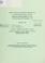 Cover of: Timing, location and population characteristics of spawning Montana arctic grayling (Thymallus articus montanus (Milner)) in the Big Hole River drainage, 1989