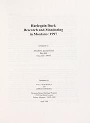 Cover of: Harlequin Duck Research and Monitoring in Montana: 1997