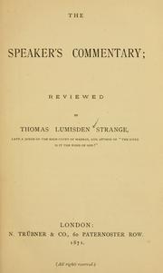 Cover of: The Speaker's commentary reviewed