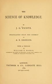 Cover of: The science of knowledge