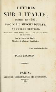 Cover of: Lettres sur l'Italie, écrites en 1785