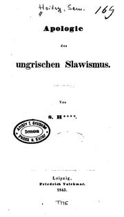 Apologie des ungrischen Slawismus by Sam Hoitsy