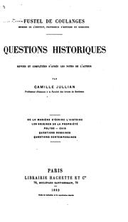 Cover of: Questions historiques by Numa Fustel de Coulanges