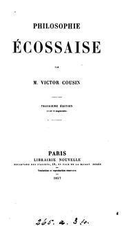 Cover of: Philosophie écossaise