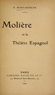 Cover of: Molière et le théâtre espagnol. by Ernest Martinenche