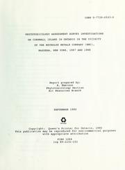 Cover of: Phytotoxicology assessment survey investigations on Cornwall Island in Ontario in the vicinity of the Reynolds Metal Company (RMC) Massena, New York, 1987 and 1988