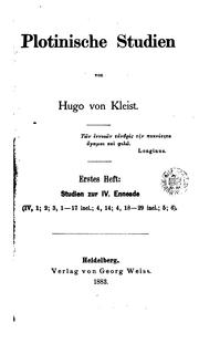 Cover of: Plotinische Studien