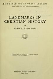 Cover of: Landmarks in Christian history