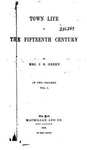 Cover of: Town life in the fifteenth century