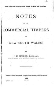 Cover of: Notes on the commercial timbers of New South Wales by Joseph Henry Maiden