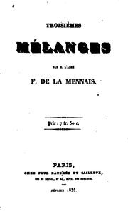 Cover of: Troisièmes mélanges