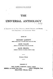 The universal anthology by Richard Garnett