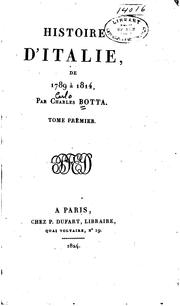 Cover of: Histoire d'Italie, de 1789 à 1814
