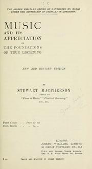 Cover of: Music and its appreciation by Stewart Macpherson