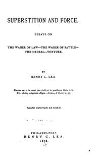 Cover of: Superstition and force by Henry Charles Lea