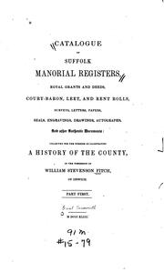 Cover of: Catalogue of Suffolk manorial registers by William Stevenson Fitch