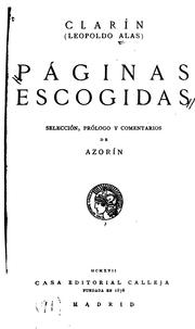 Cover of: Páginas escogidas