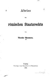 Cover of: Abriss des römischen Staatsrechts