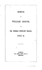 Cover of: Memoir of William Roscoe