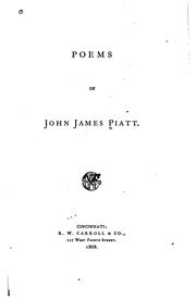 Cover of: Poems of John James Piatt