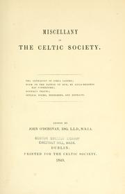 Cover of: Miscellany of the Celtic society by Celtic Society.