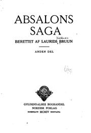 Cover of: Absalons saga by Laurids Bruun