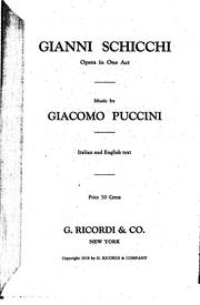 Cover of: Gianni Schicchi by Giacomo Puccini