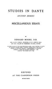 Cover of: Studies in Dante by Moore, Edward