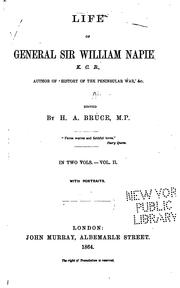 Cover of: Life of General Sir William Napier: Edited by H.A. Bruce.